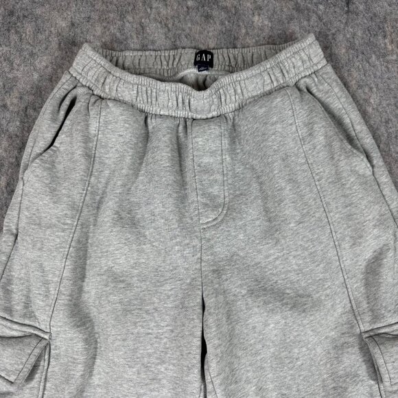 Gap Mens Gray Cargo Sweatpants Wide Leg Fleece Size M - Picture 3 of 12